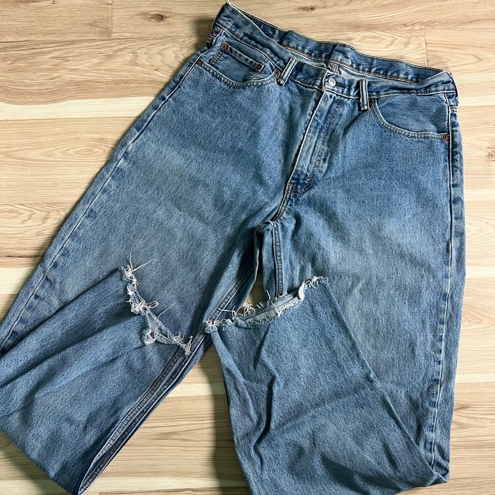 Men's Blue Distressed Jeans